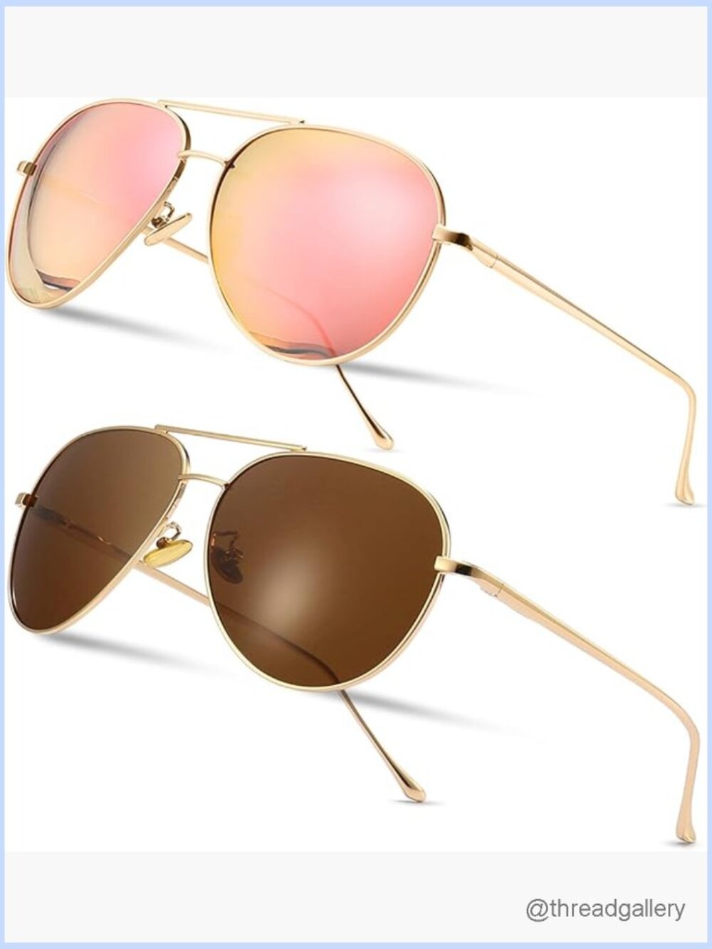 Oversized Aviator Sunglasses - Mirrored Polarized Lens Classic Style